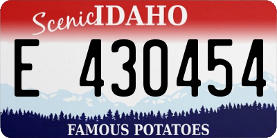 ID license plate E430454