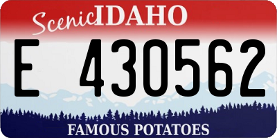 ID license plate E430562