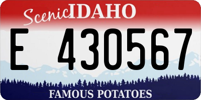 ID license plate E430567