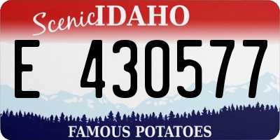 ID license plate E430577