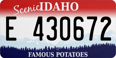 ID license plate E430672