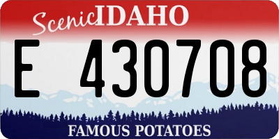 ID license plate E430708