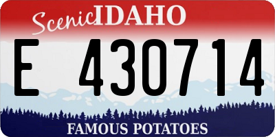ID license plate E430714