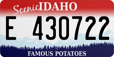 ID license plate E430722