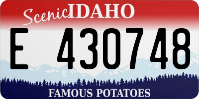 ID license plate E430748
