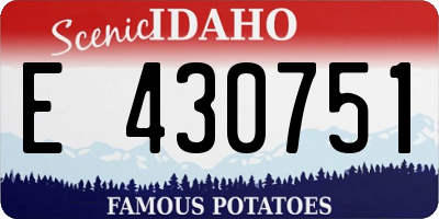 ID license plate E430751
