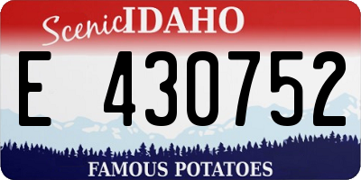 ID license plate E430752