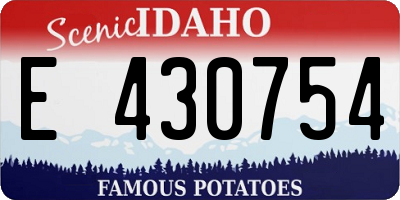 ID license plate E430754