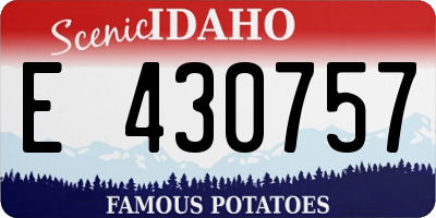 ID license plate E430757