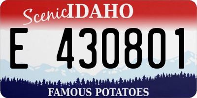 ID license plate E430801
