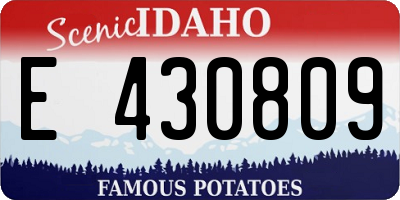 ID license plate E430809