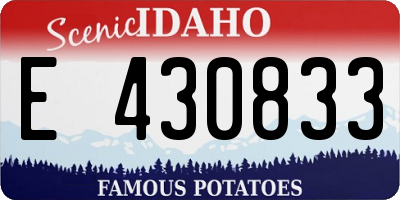 ID license plate E430833