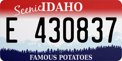ID license plate E430837