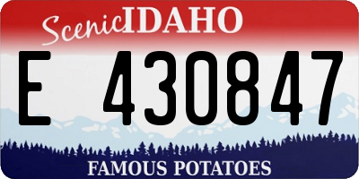 ID license plate E430847