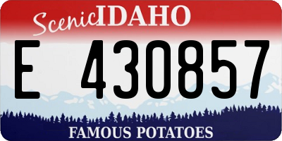 ID license plate E430857