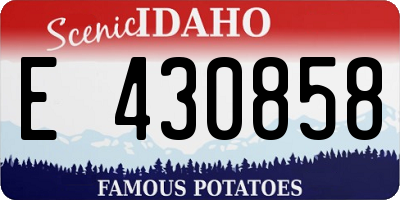 ID license plate E430858