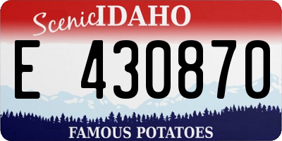 ID license plate E430870