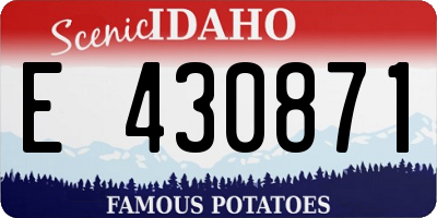 ID license plate E430871