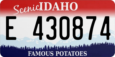 ID license plate E430874