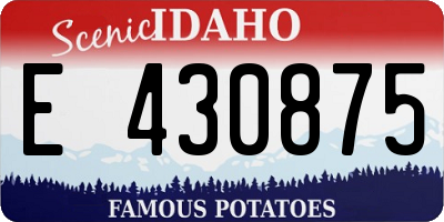 ID license plate E430875