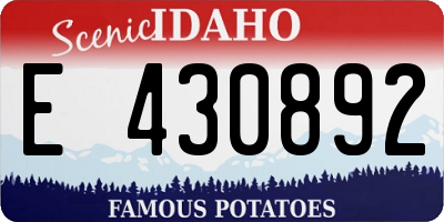 ID license plate E430892