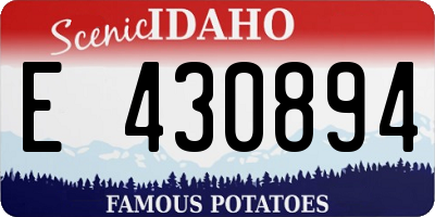 ID license plate E430894