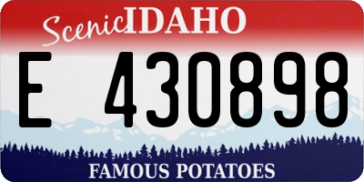 ID license plate E430898