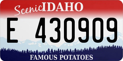 ID license plate E430909
