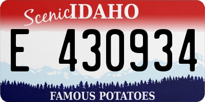 ID license plate E430934