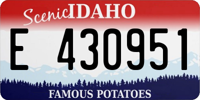 ID license plate E430951