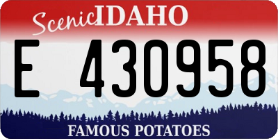 ID license plate E430958