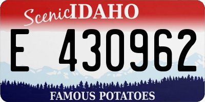 ID license plate E430962