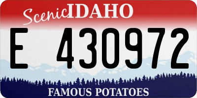 ID license plate E430972