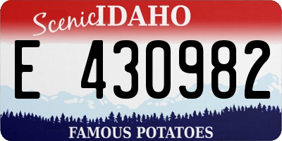 ID license plate E430982