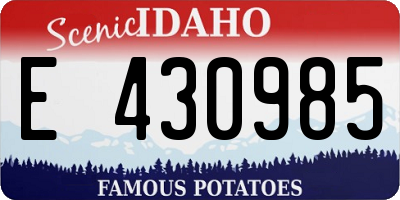 ID license plate E430985