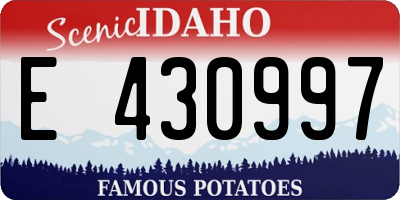 ID license plate E430997