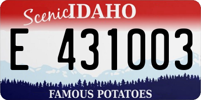 ID license plate E431003
