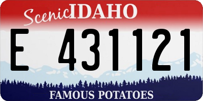 ID license plate E431121