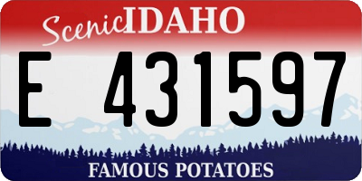 ID license plate E431597