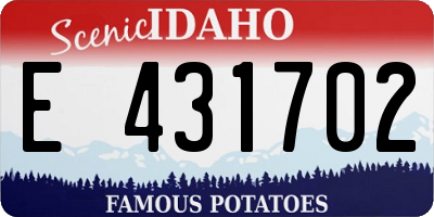 ID license plate E431702