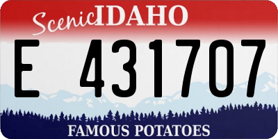 ID license plate E431707
