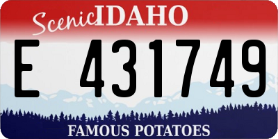 ID license plate E431749