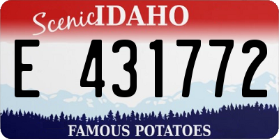 ID license plate E431772