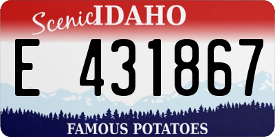 ID license plate E431867