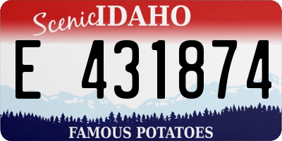 ID license plate E431874