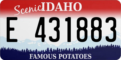 ID license plate E431883