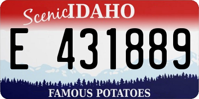 ID license plate E431889