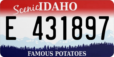 ID license plate E431897