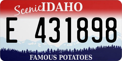 ID license plate E431898