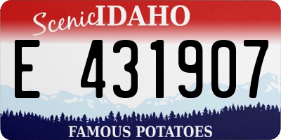 ID license plate E431907